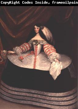 Miranda, Juan Carreno de Portrait of a lady with a lapdog and pistol